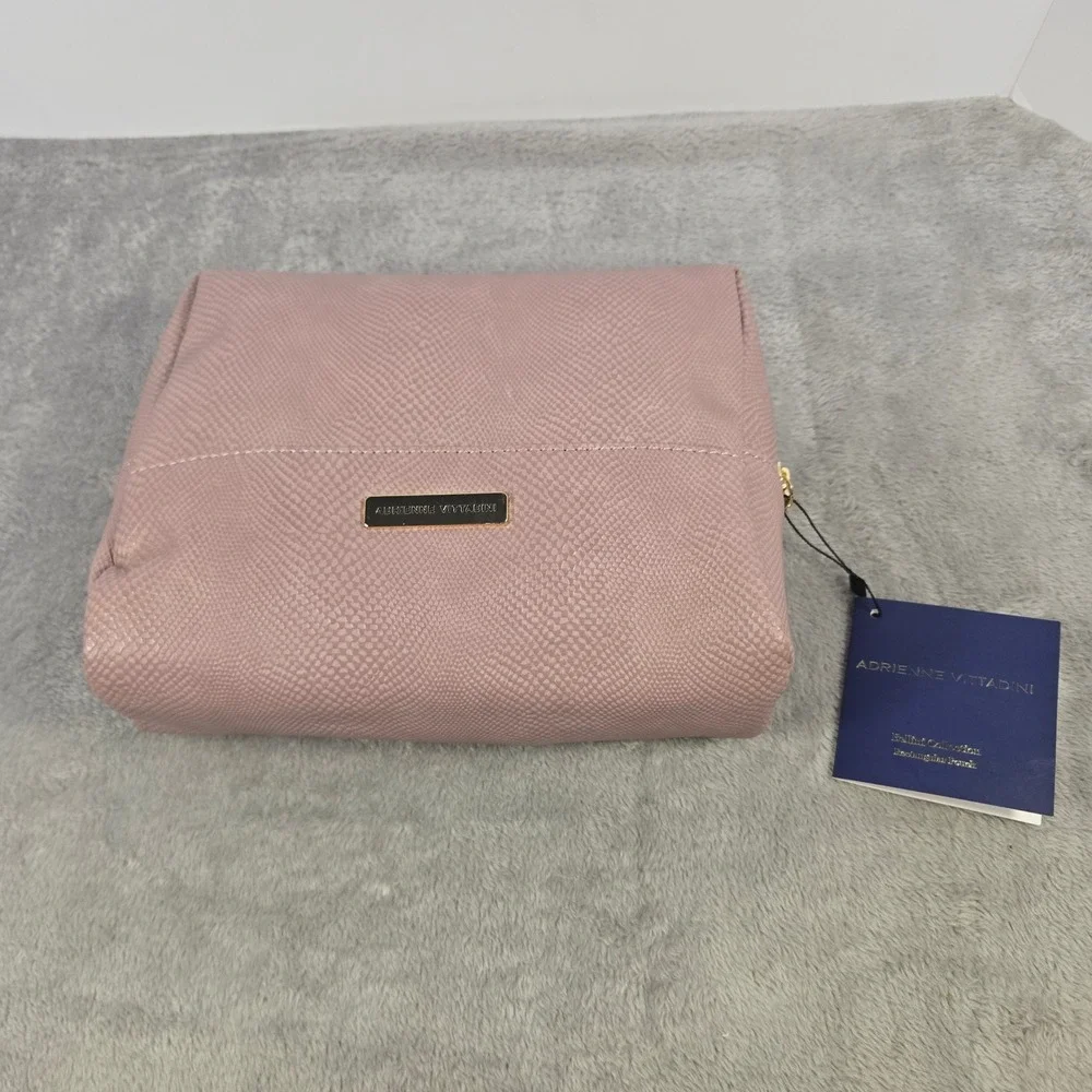 Adrienne Vittadini Bellini Collection Cosmetic Bag Dusty Rose CCAV7853 New